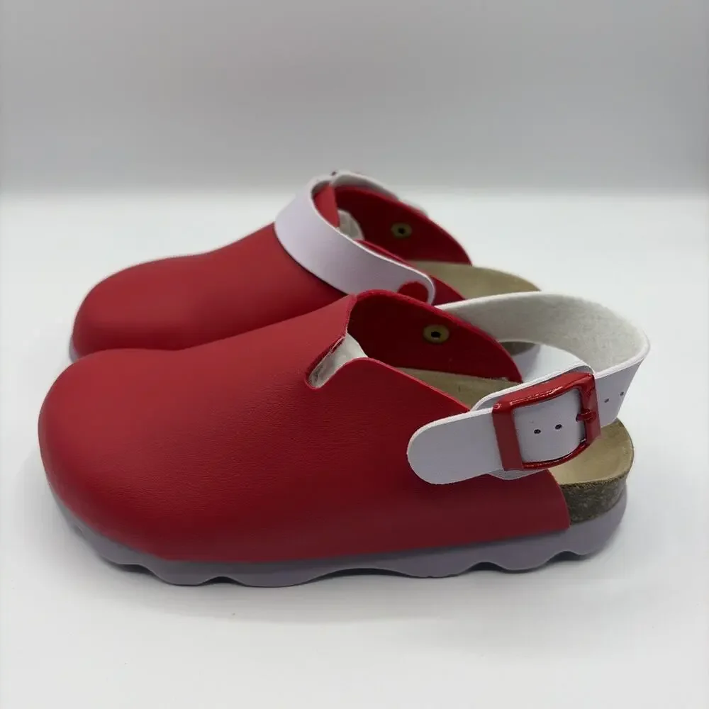 Mini Boden Colourblock Clogs Firecracker Red Girls Sz EU 31 US13 NWOB SPAIN
